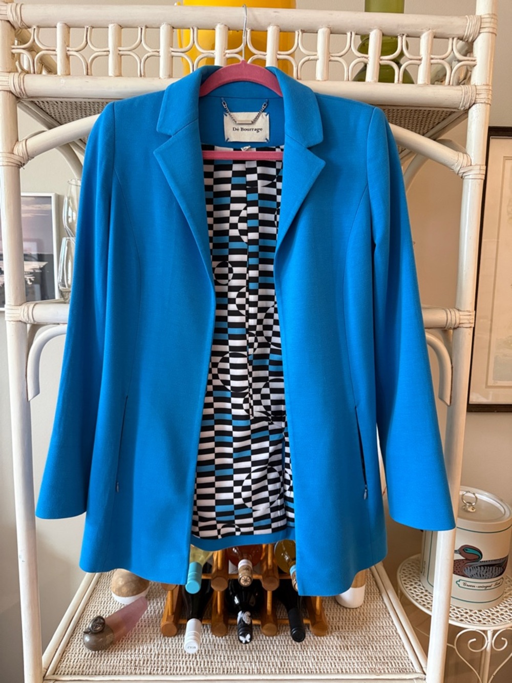 Women's Vintage Blue Blazer Jacket